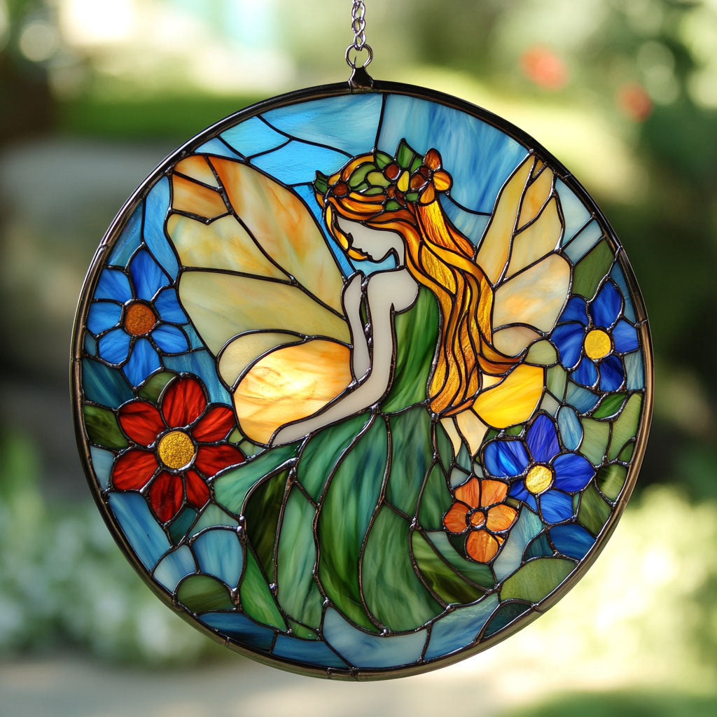 Fairy In Flower Garden WY2801034CL Suncatcher