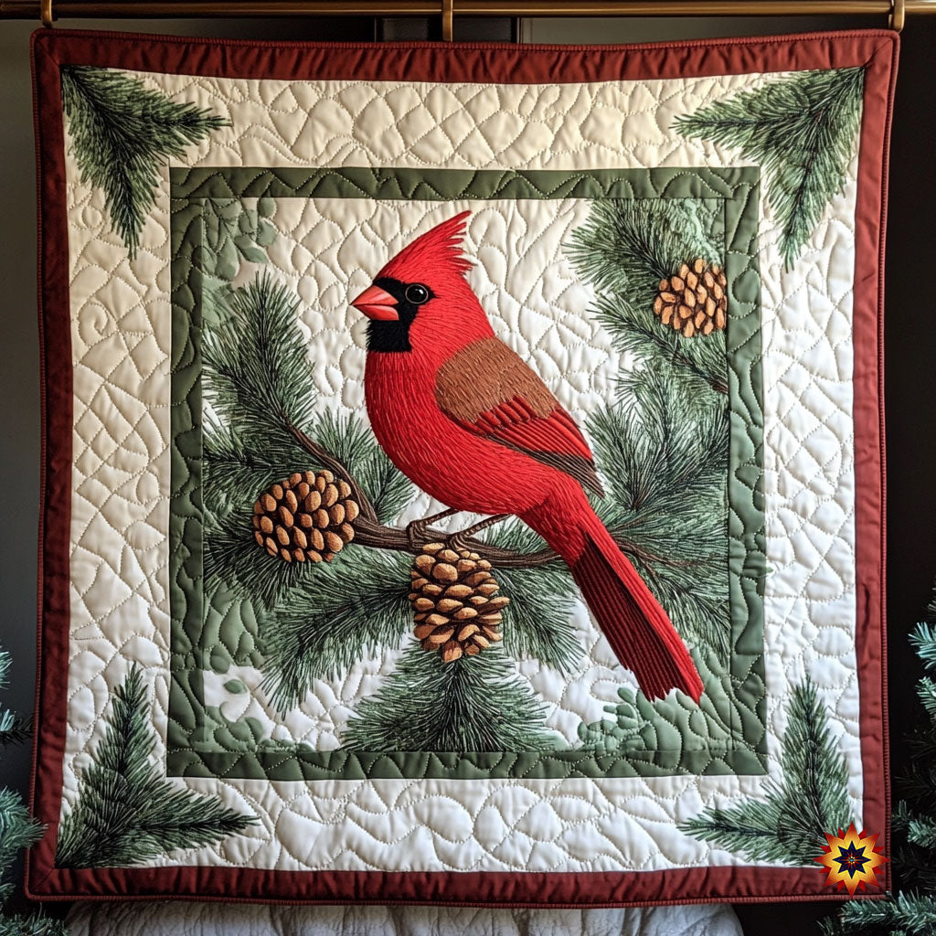 Pine Tree Cardinal WY1911033CL Quilt