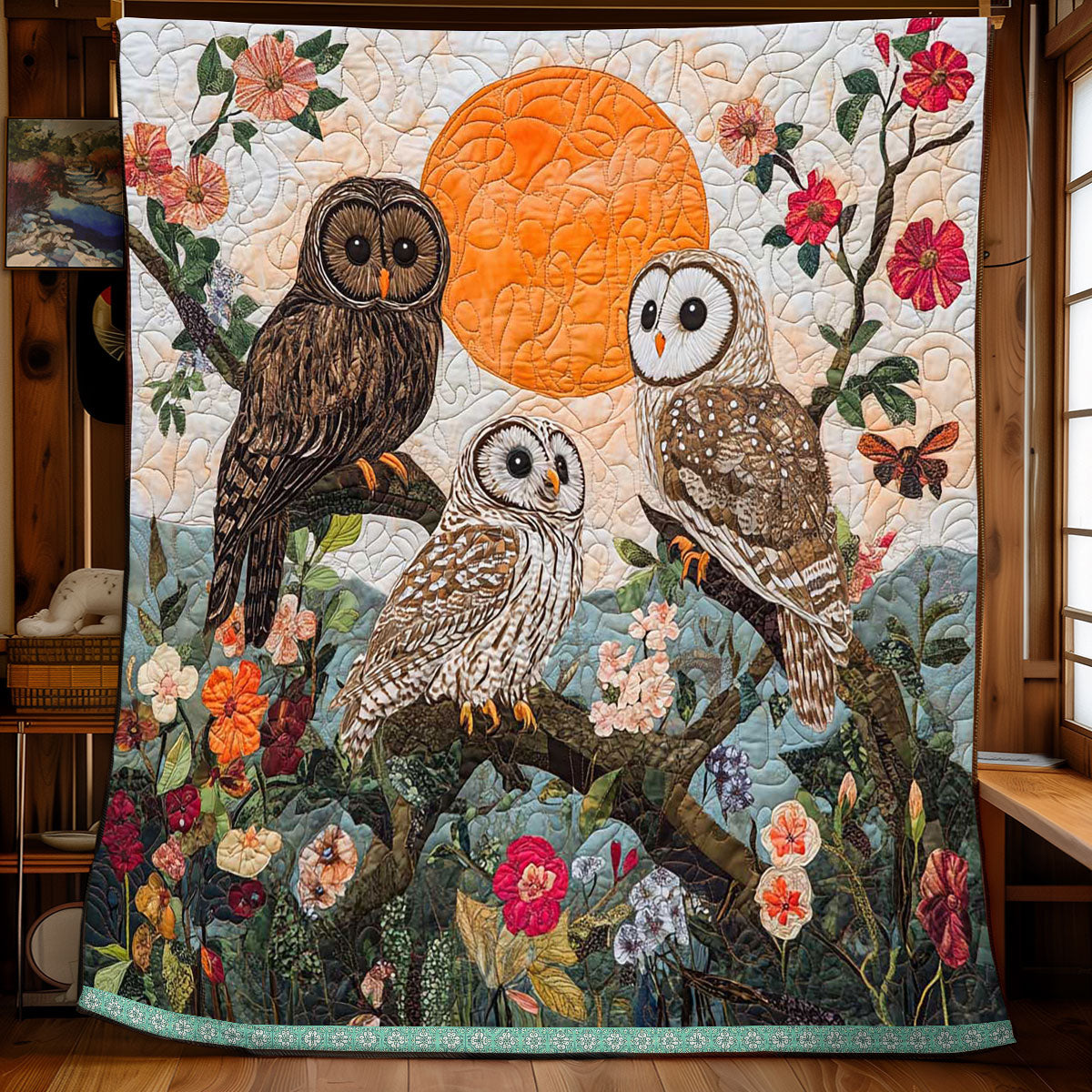 Spring Forest Owl WP1309023CL Quilt