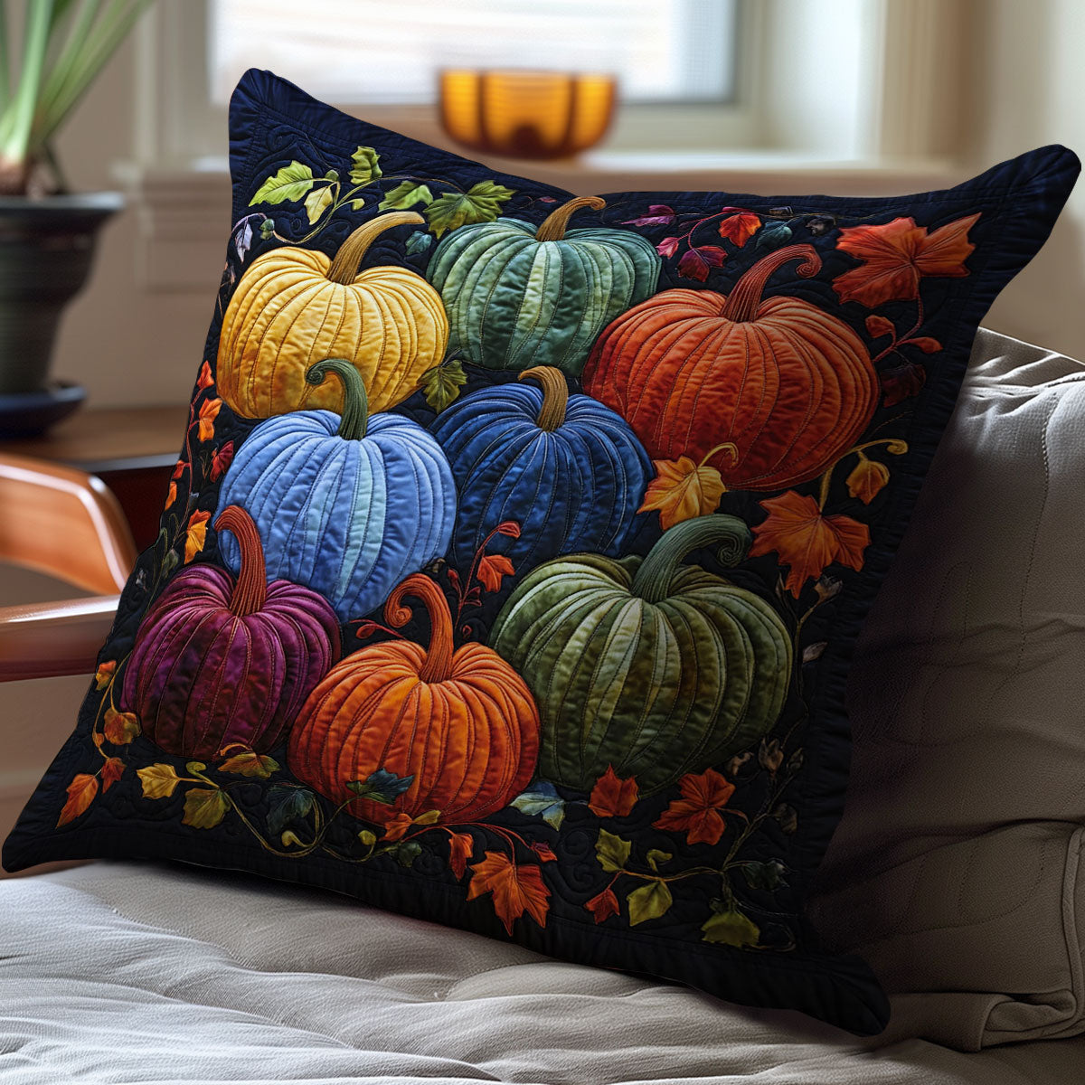 Magic Colorful Pumpkin WY0101024CL Quilt Pillow Case