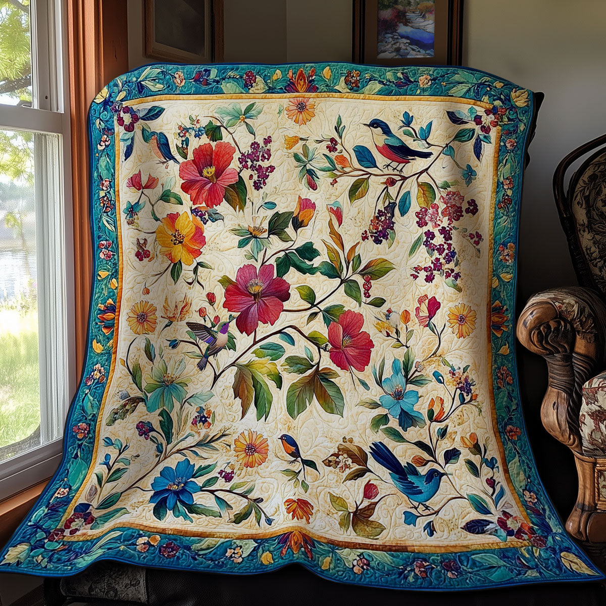 Flower Garden Bird WY0911030CL Quilt