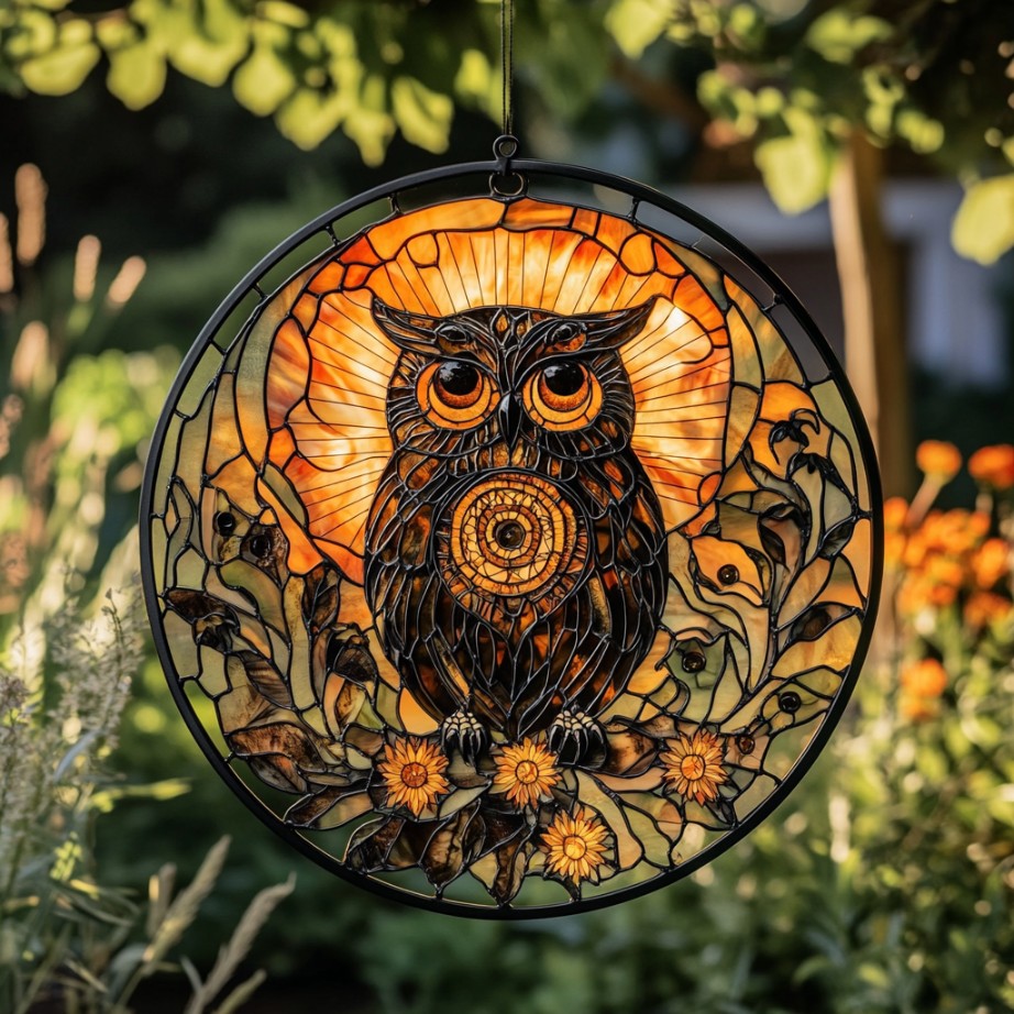 Owl Into The Wild WU0611087CL Stained Glass Suncatcher