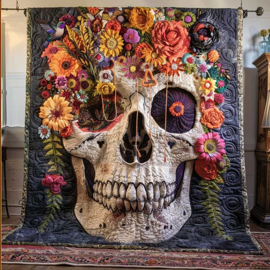 Skull And Flowers WN2110013CL Quilt