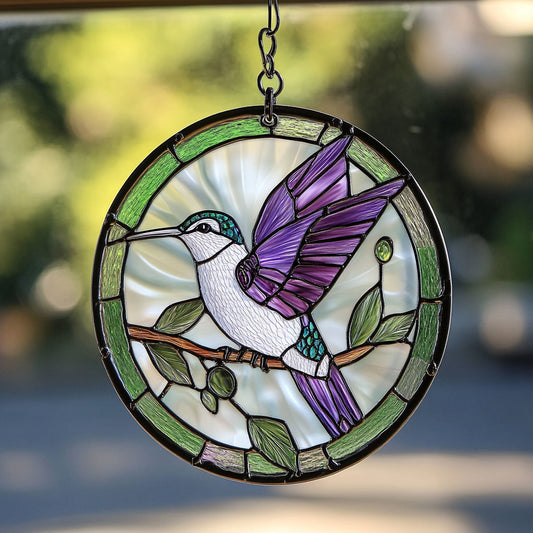 Mystic Hummingbird WX0801091CL Stained Glass Suncatcher