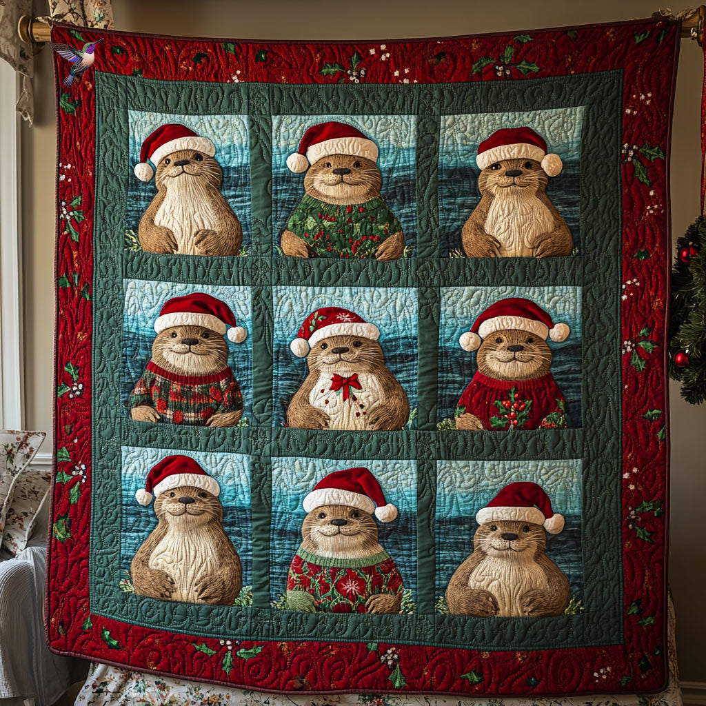 Santa Otter WY1211006CL Quilt