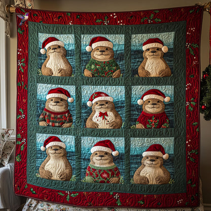 Santa Otter WY1211006CL Quilt