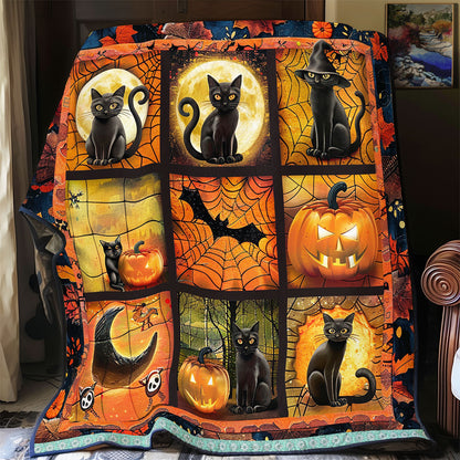 Pumpkins And Cats Halloween WN1309061CL Quilt