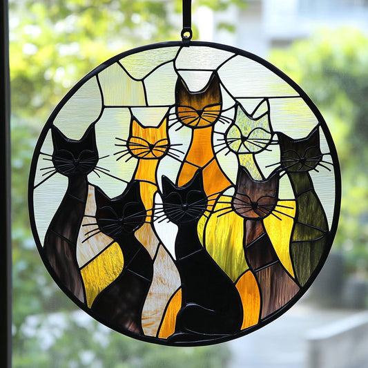 Cat WU0910032CL Stained Glass Suncatcher