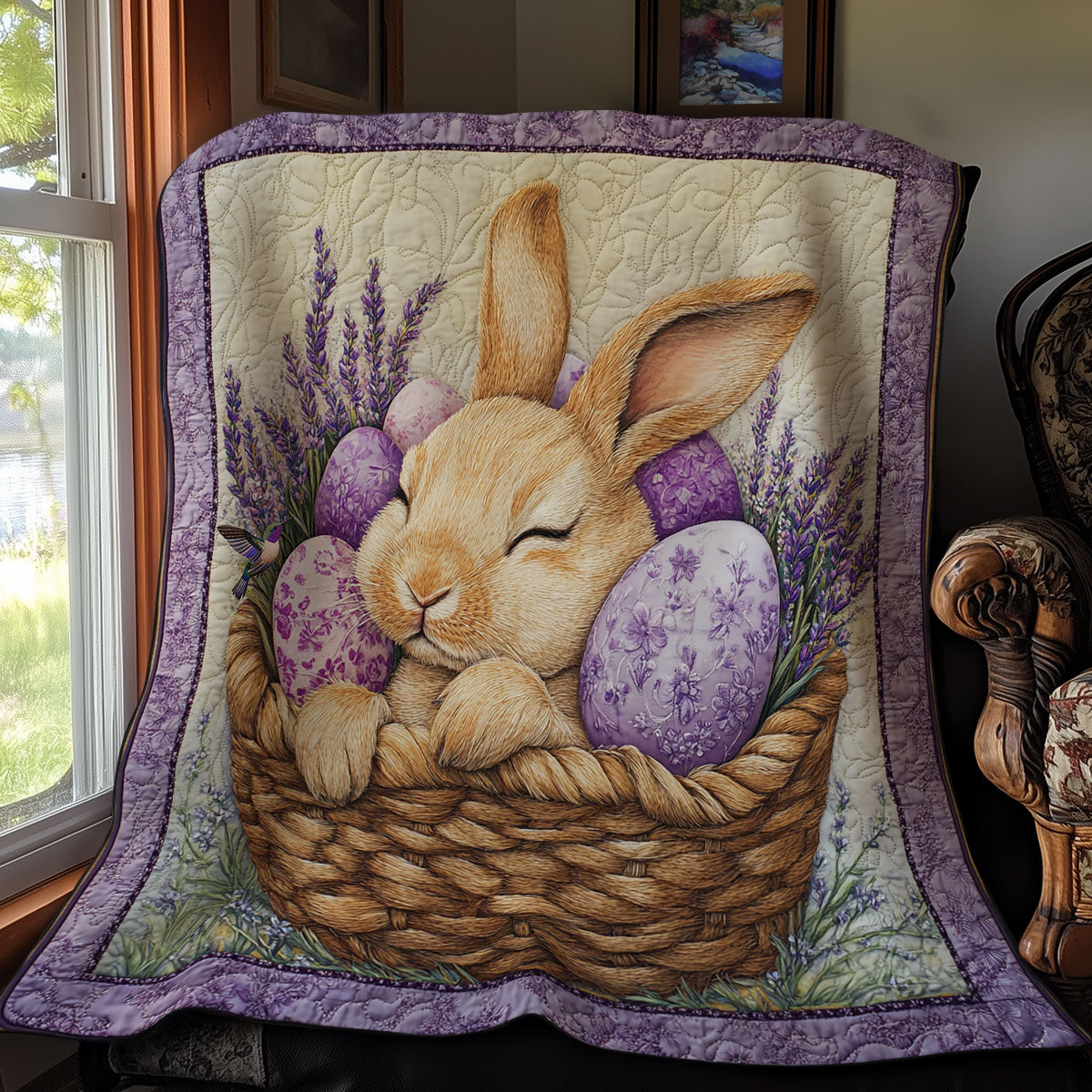Purple Sleeping Rabbit WY0611034CL Quilt