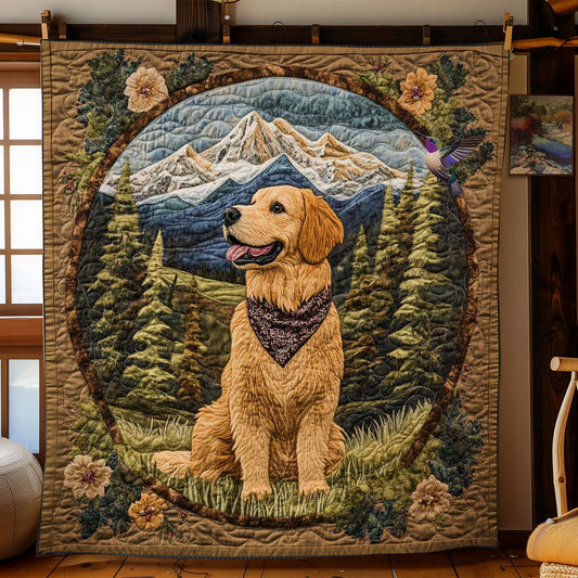 Golden Retriever Cozy Woods WN2810007CL Quilt