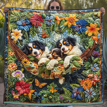 Puppies In The Garden WJ2809016CL Quilt