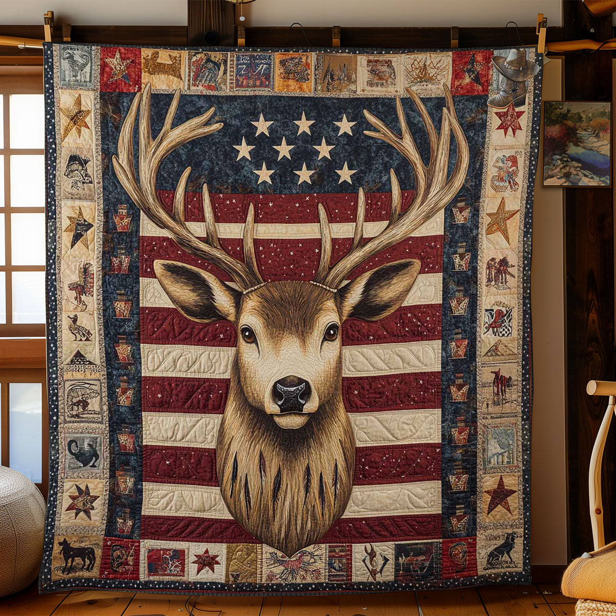 Native Deer Spirit WN2311082CL Quilt