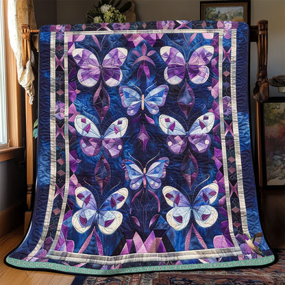 Purple Diamond Butterfly WP1810006CL Quilt