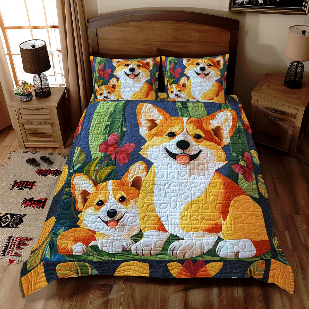 Cute Corgi WJ2309031CL Duvet Cover Set