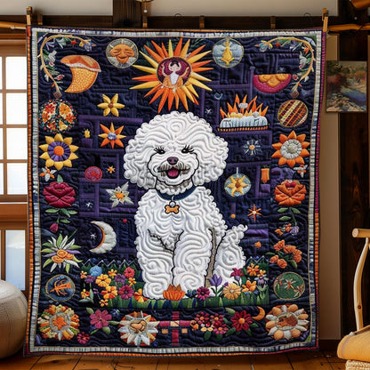 Bichon Frise Flower Star WN1210010CL Quilt