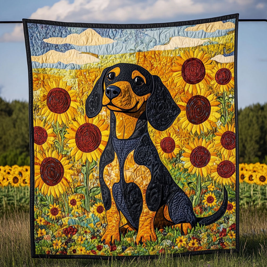 Sunny Dachshund Joy WT3009003CL Quilt