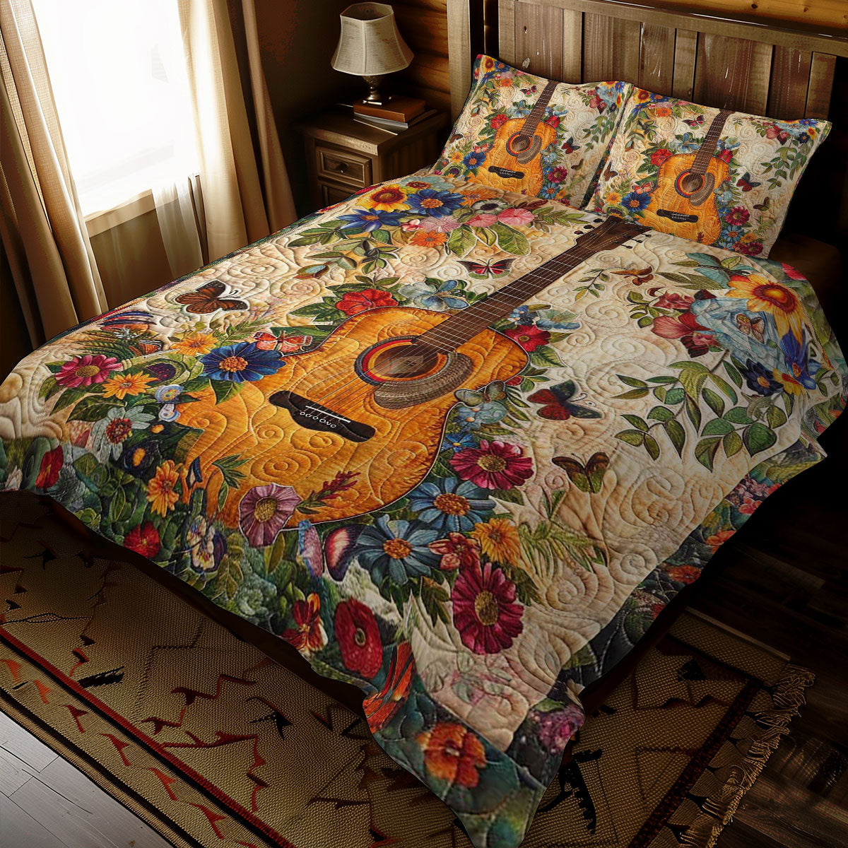 Flower Guitar WJ1109029CL Duvet Cover Set