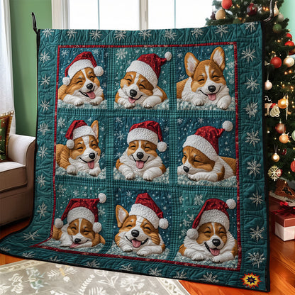 Santa Corgi Sleep WY1911045CL Quilt