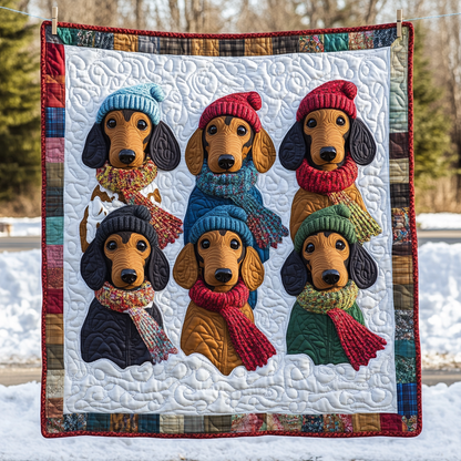 Dachshund Winter WG1601069CL Quilt