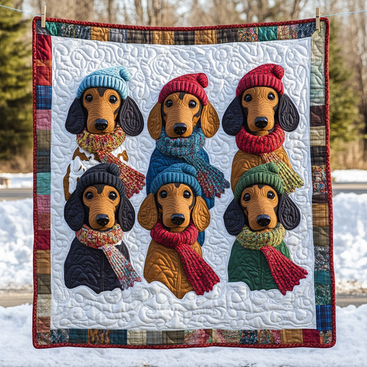 Dachshund Winter WG1601069CL Quilt