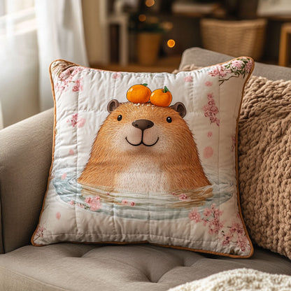 Capybara Cherry Blossoms WT1403133CL Quilt Pillow Case