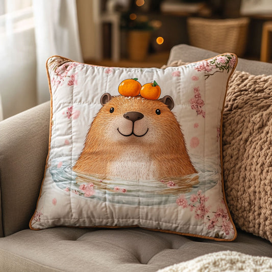Capybara Cherry Blossoms WT1403133CL Quilt Pillow Case