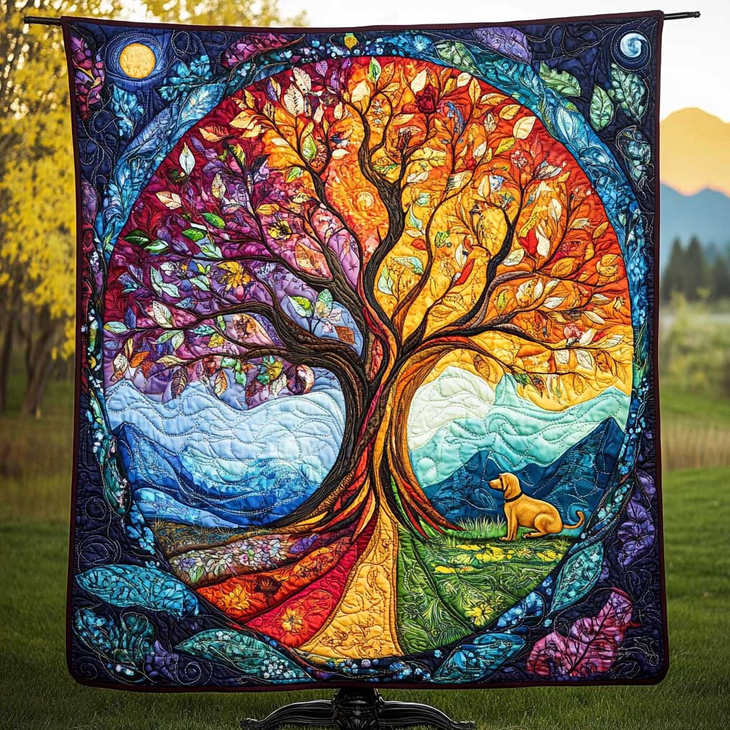 Tree Of Life And Dog’s Spirit WN3009008CL Quilt