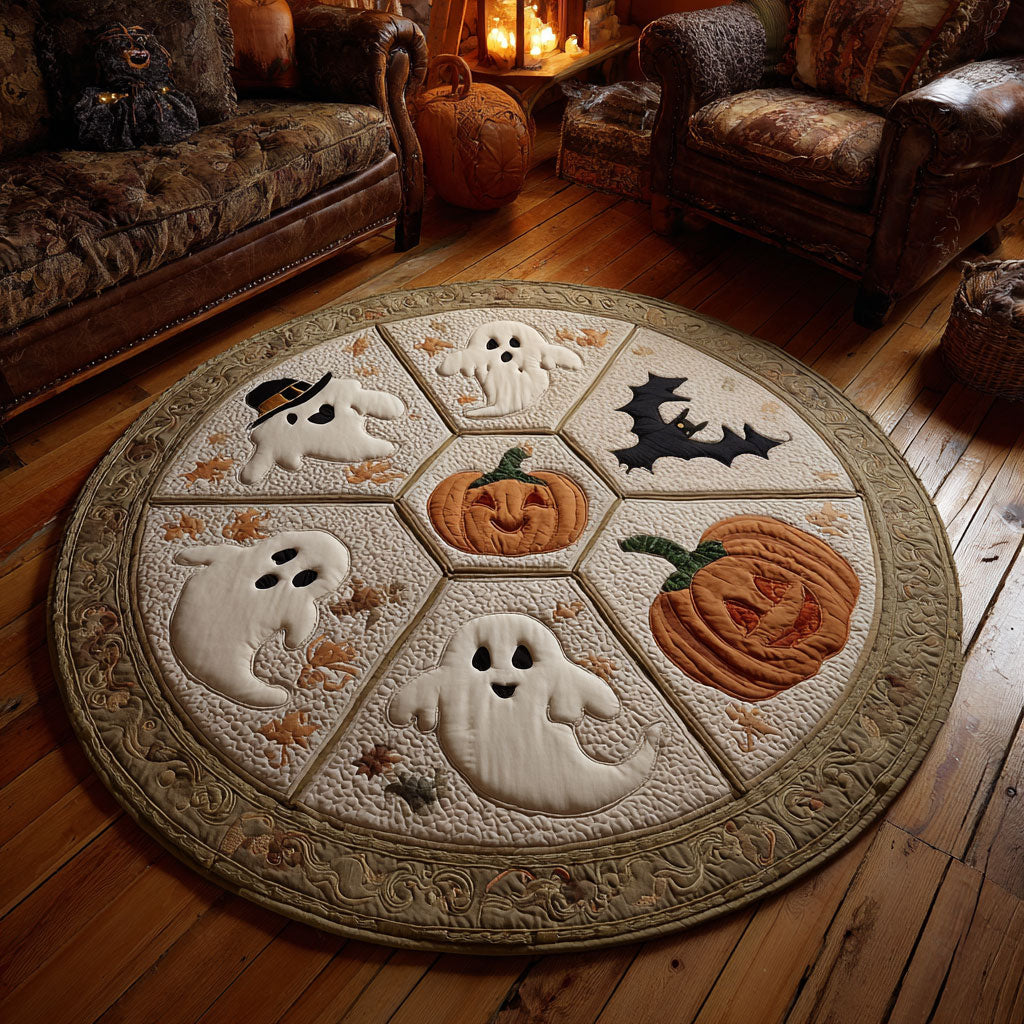 Halloween Ghost Parade CW0808003CL Quilted Round Mat