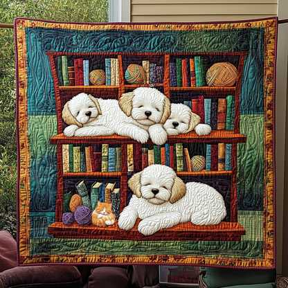 Bichon Frise Book Snuggle WN0310054CL Quilt