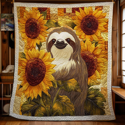 Sunflower And Sloth WY0202067CL Quilt
