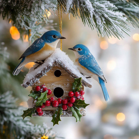 Cozy Heart Bluebird WN2710010CL Christmas Ornament