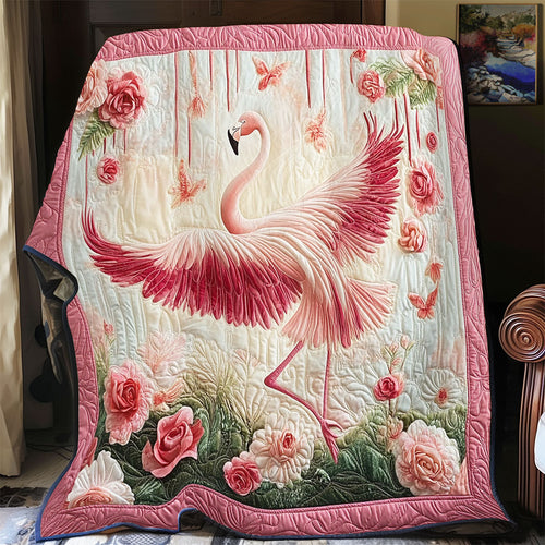Unique Flamingo Pose WY1401042CL Quilt