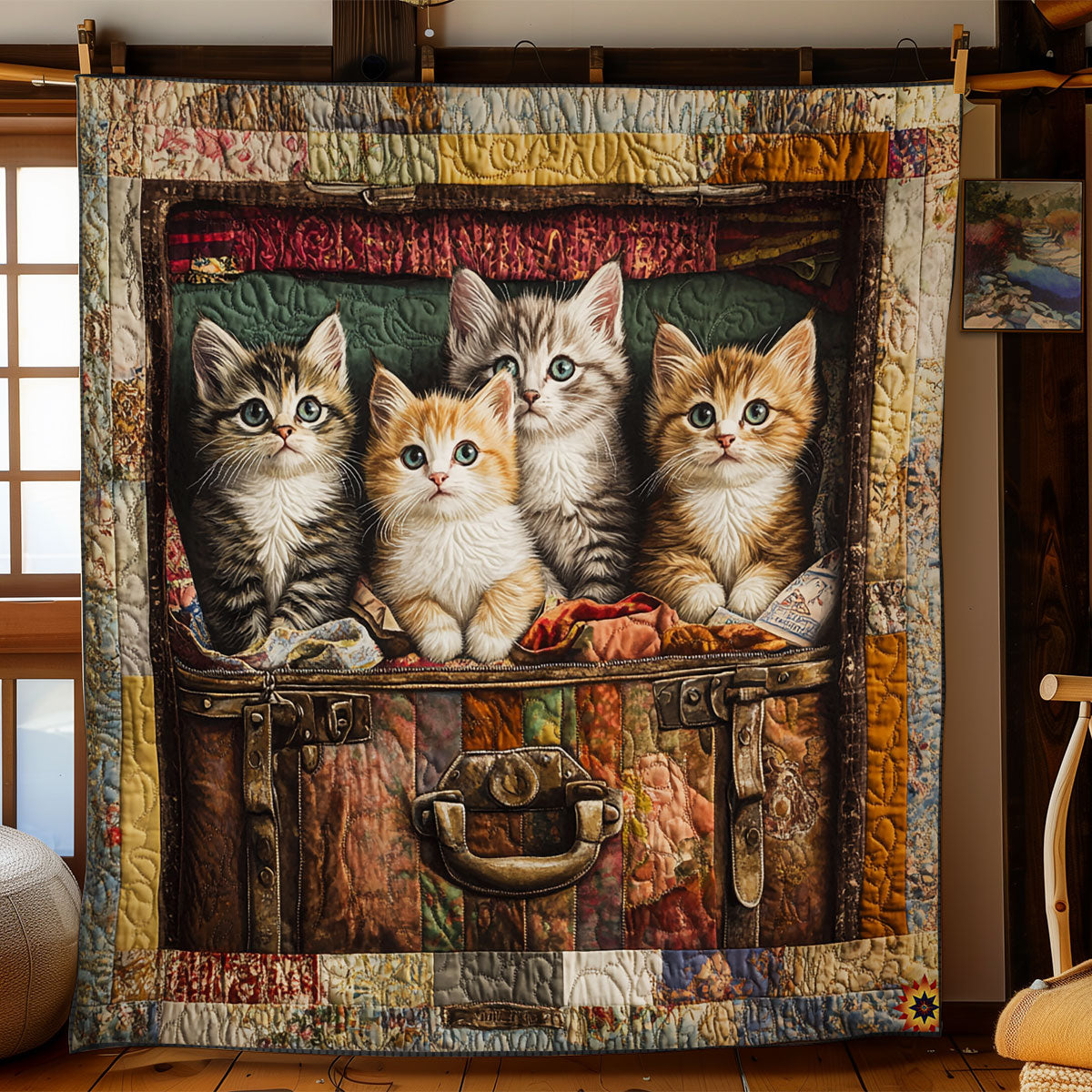 Luggage Kitten WY1911076CL Quilt