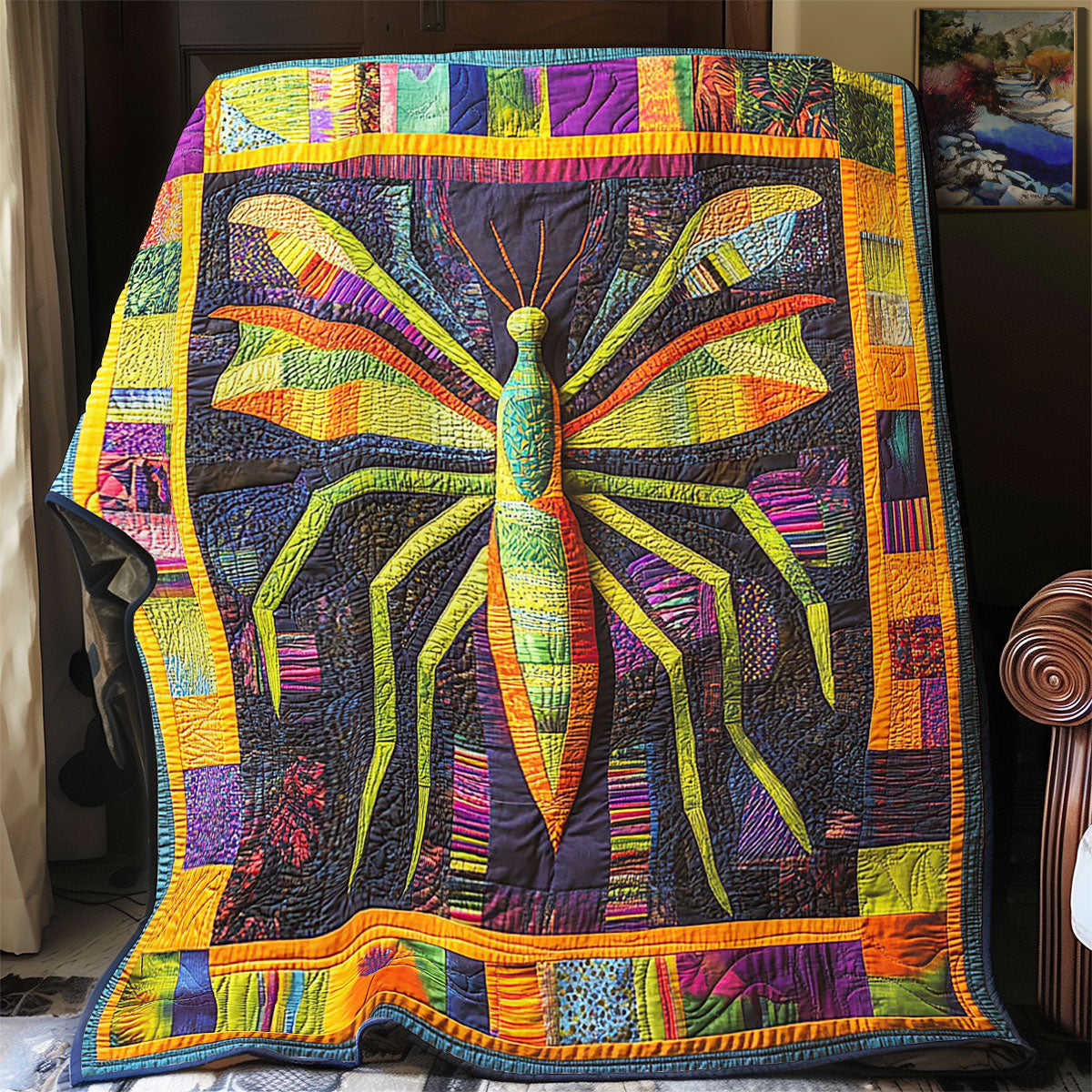 Colorful Abstract Mantis WY2101047CL Quilt
