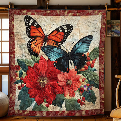 Red Flower Butterfly WY2511034CL Quilt