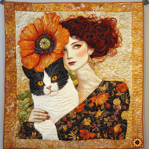 Women And Her Cat WY1812022CL Quilt