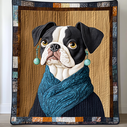 Bulldog With A Pearly Smile WN2509037CL Quilt