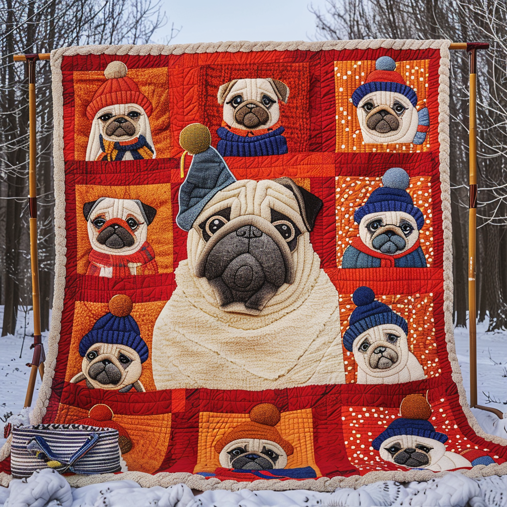 Bundled Pug WN1909040CL Quilt