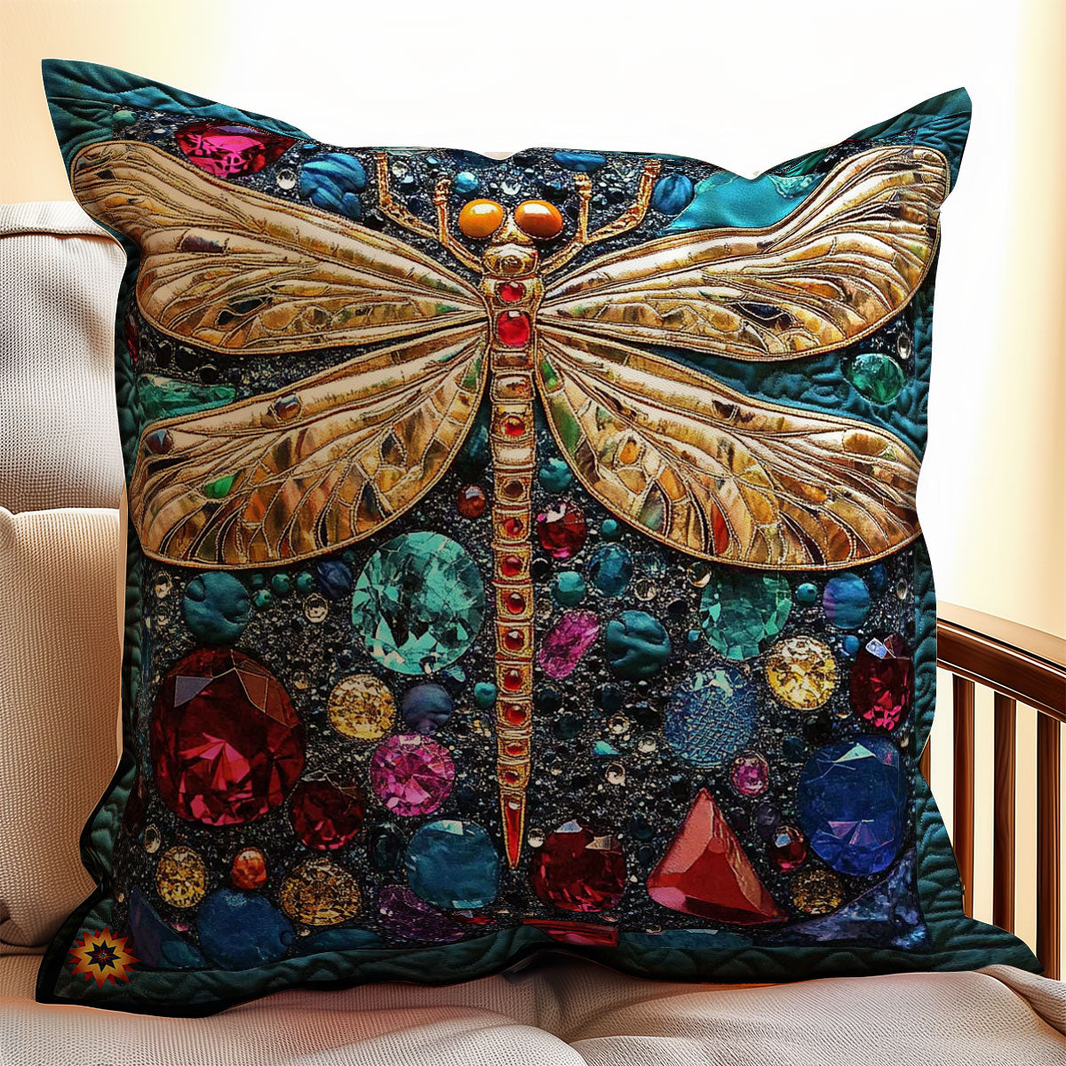 Gemstone Gold Dragonfly WY0912096CL Quilt Pillow Case