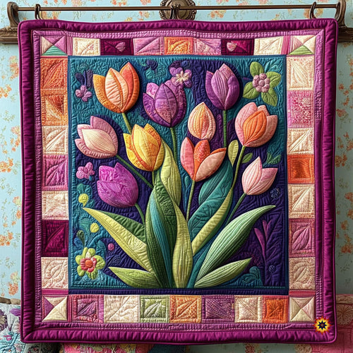 Tulip Flower WY1911021CL Quilt