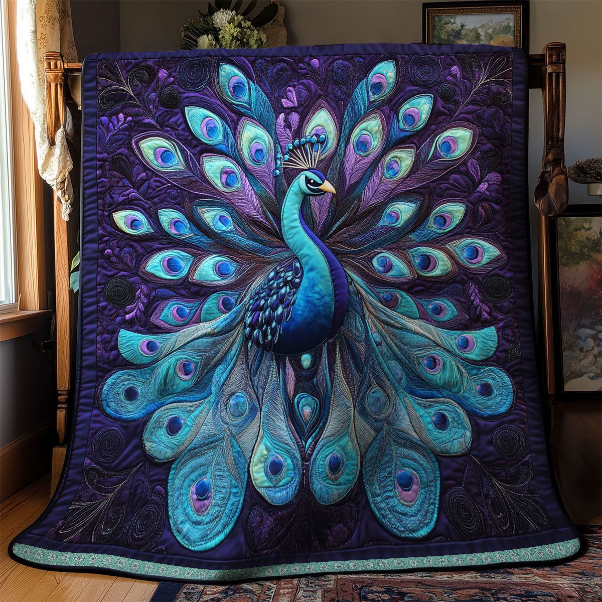 Purple Peacock WX1312044CL Quilt