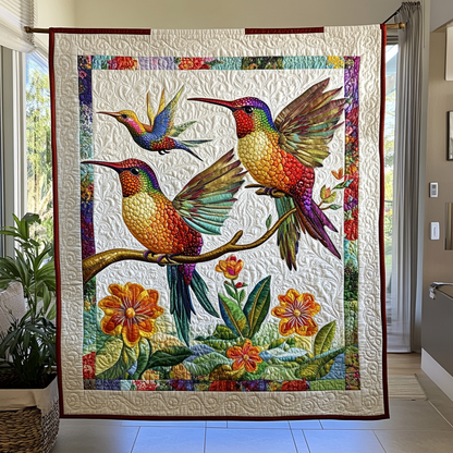 Hummingbird Floral Fantasy WN2509005CL Quilt