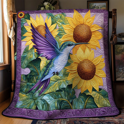 Sunflower Hummingbird WY2111027CL Quilt