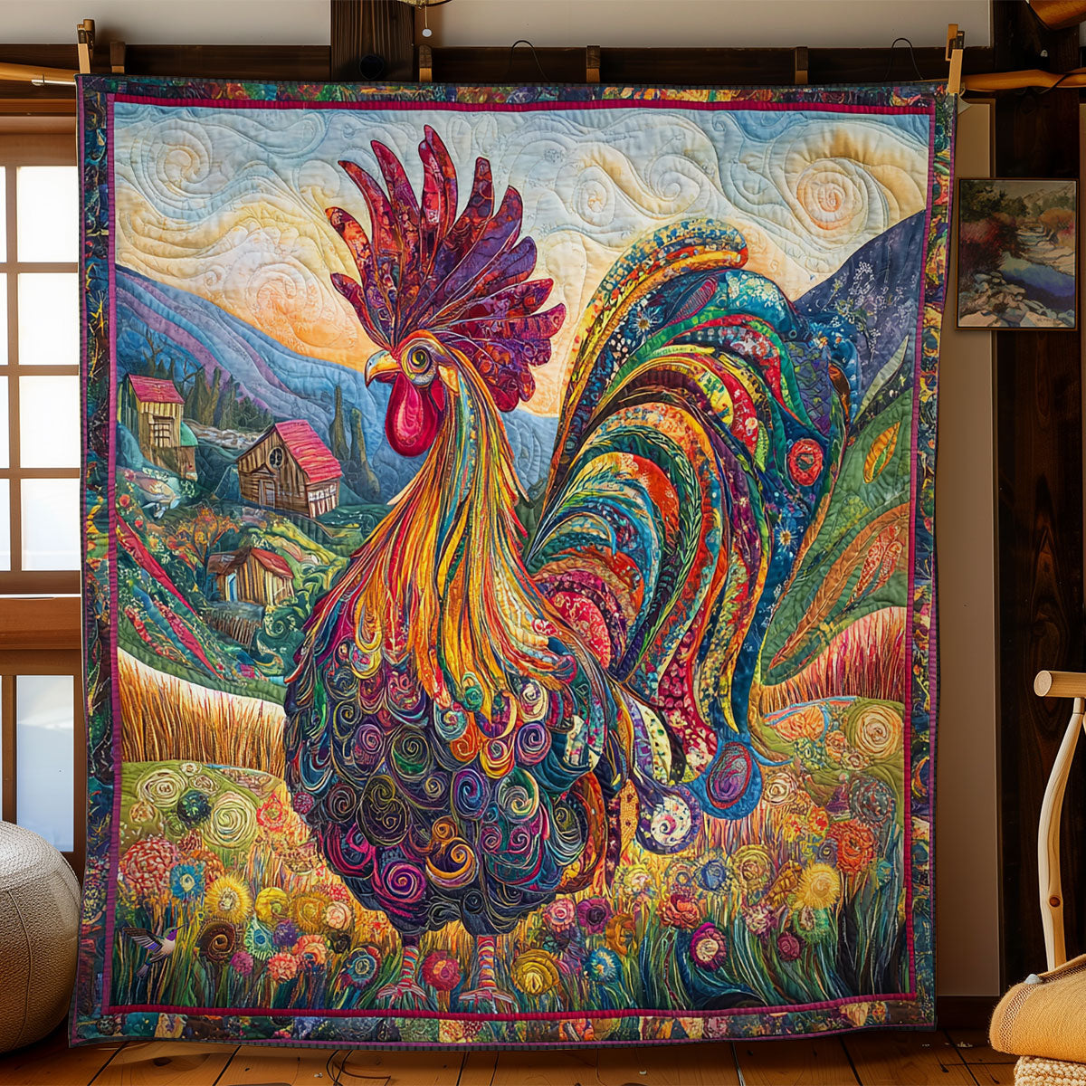 Majestic Rooster WY0811022CL Quilt