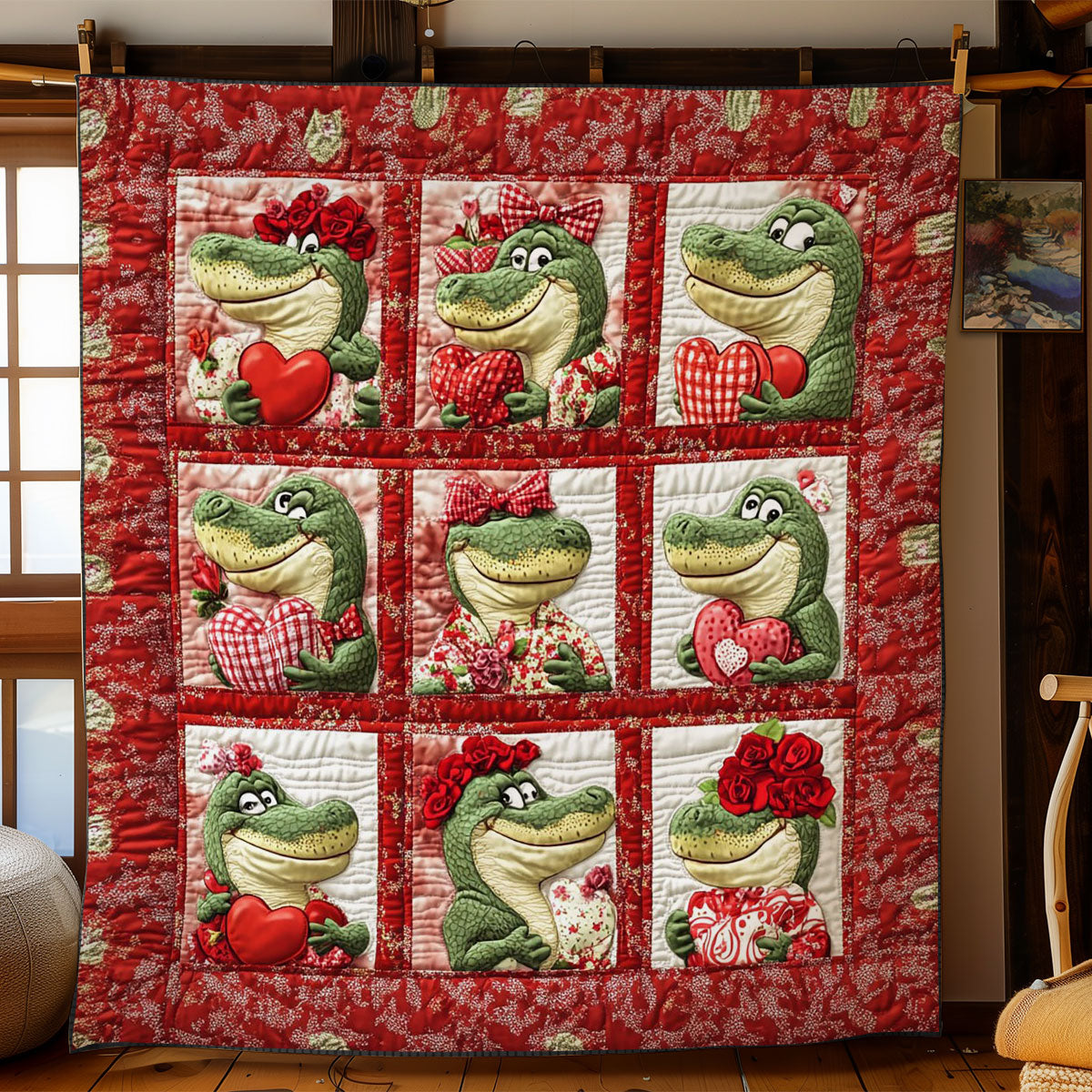 Red Rose Crocodile WY2001014CLL Quilt