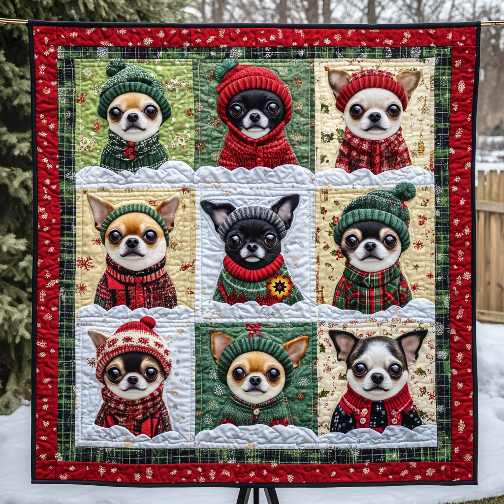 Chihuahua Sweater Party WG0410005CL Quilt
