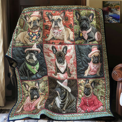 French Bulldogs Cheerful WN1209032CL Quilt