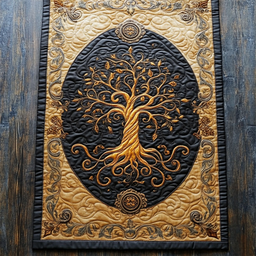 Royal Gold Tree WY2802051CL Quilted Table Runner