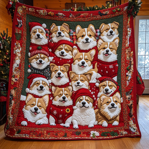 Christmas Corgi WJ1410014CL Quilt