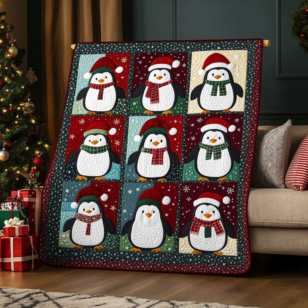 Christmas Penguins XR2609001CL Quilt